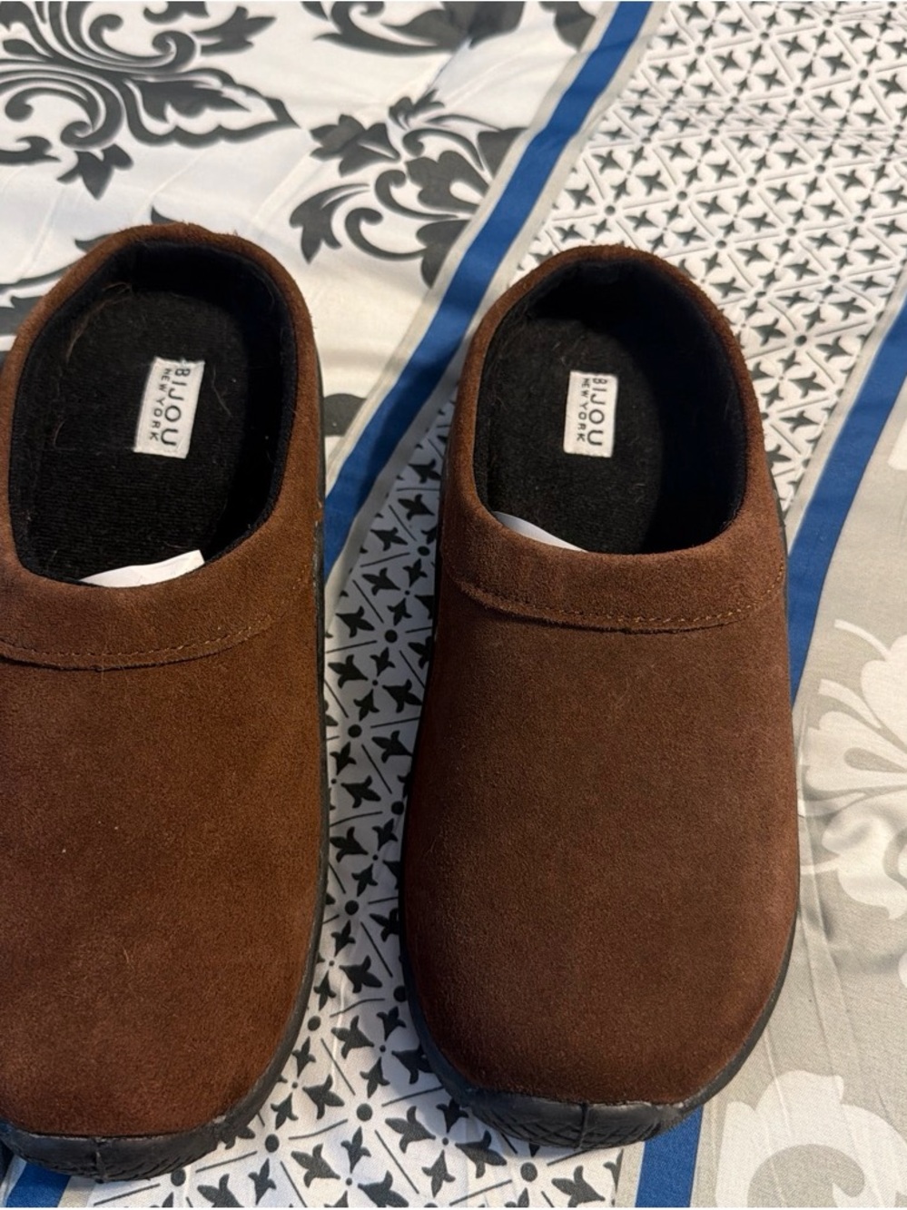 Women's Brown Suede Slip-On Clogs